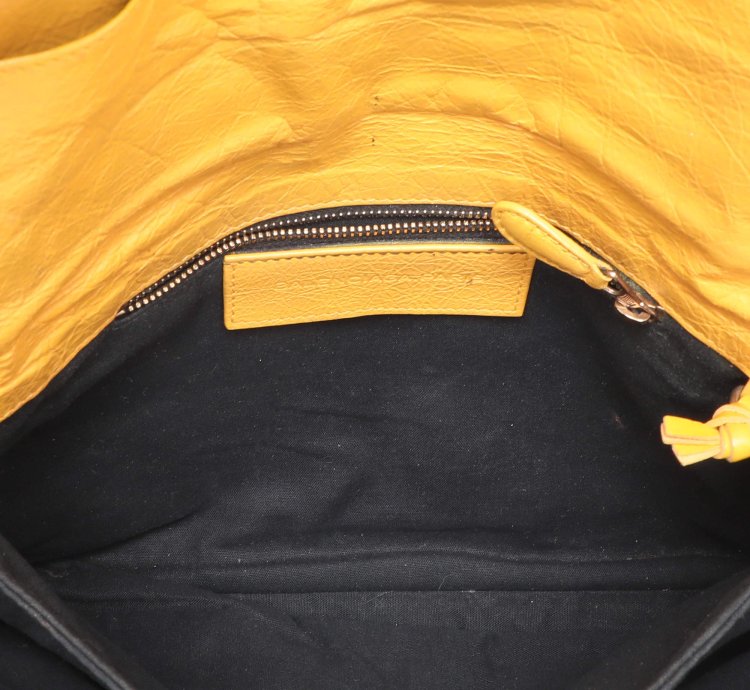 Balenciaga Yellow Leather Classic Giant 12 Hardware Envelope Clutch