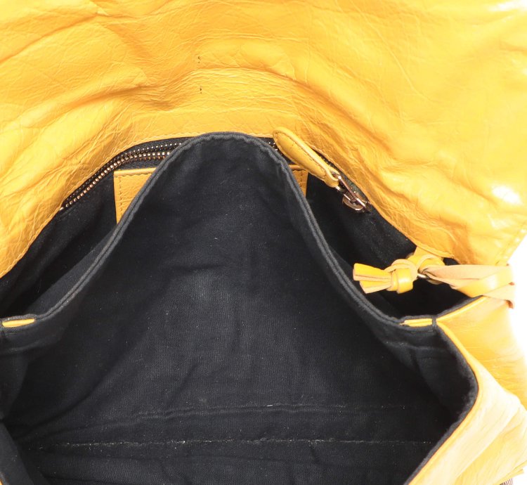 Balenciaga Yellow Leather Classic Giant 12 Hardware Envelope Clutch