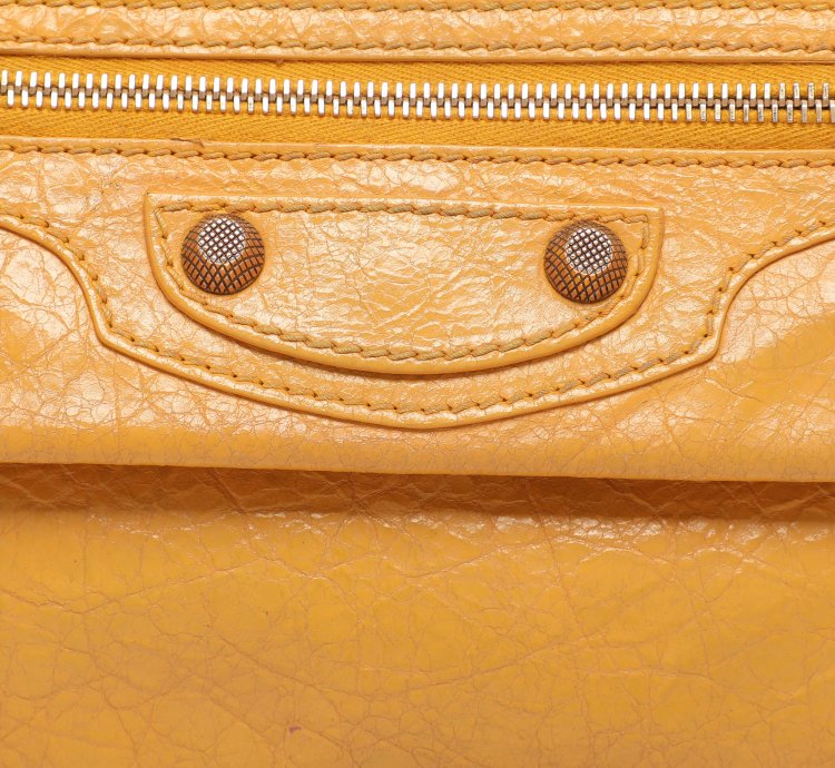 Balenciaga Yellow Leather Classic Giant 12 Hardware Envelope Clutch
