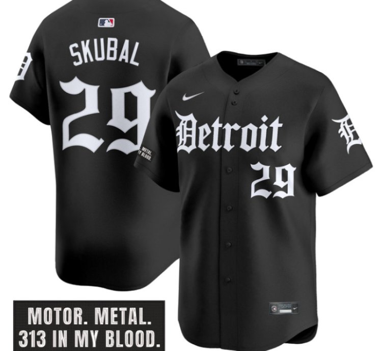 Tarik Skubal Jersey 29 Detroit Tigers Motor Gothic Edition Vapor Premier Limited Stitched Black