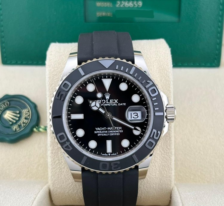 Rolex Yacht-master 42 In Stock 2024 Yacht-master Black Dial 226659 18k White Gold Oyster Flex Strap