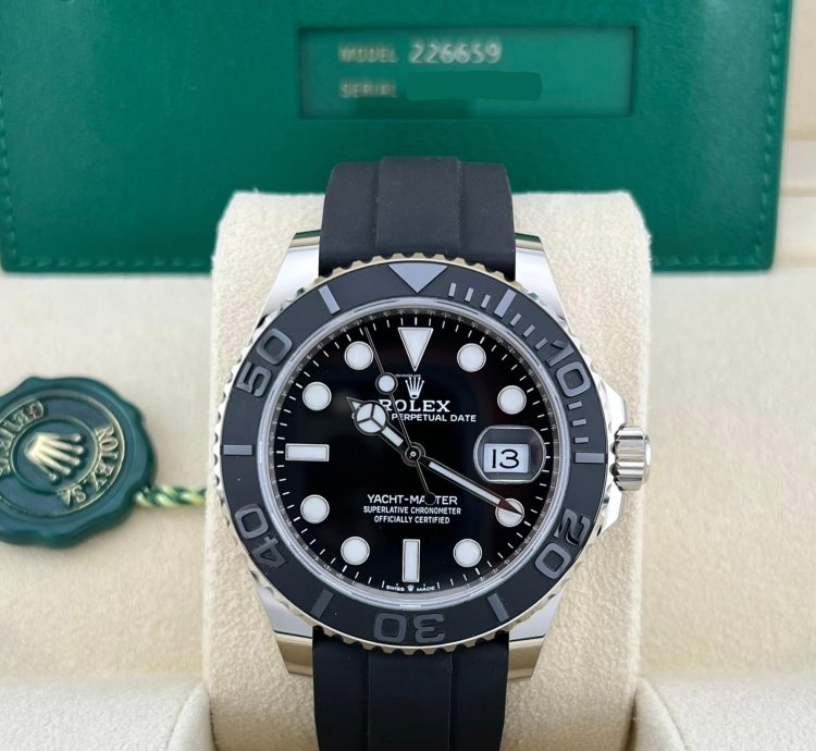 Rolex Yacht-master 42 In Stock 2024 Yacht-master Black Dial 226659 18k White Gold Oyster Flex Strap