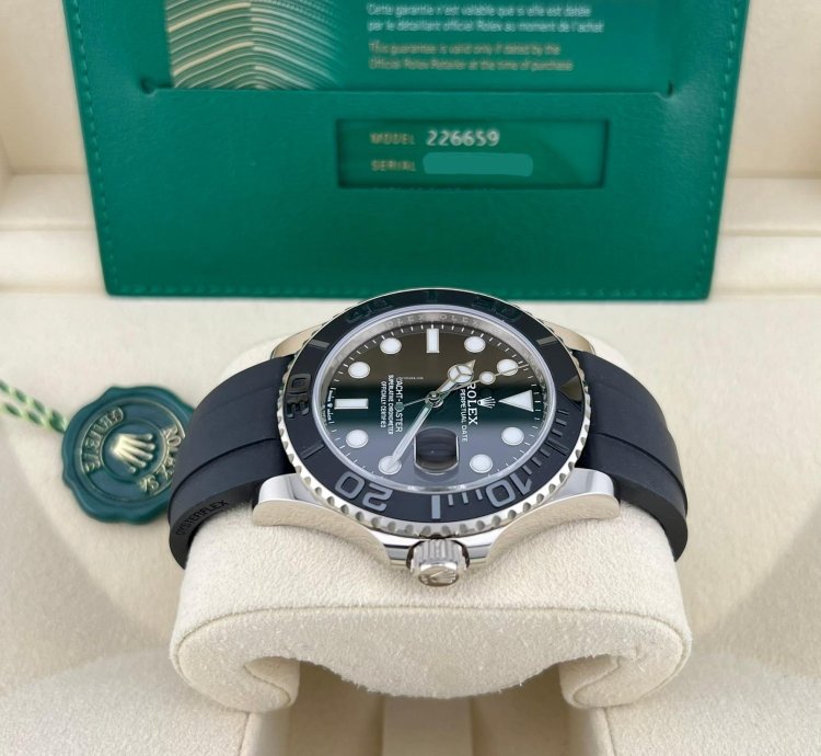 Rolex Yacht-master 42 In Stock 2024 Yacht-master Black Dial 226659 18k White Gold Oyster Flex Strap