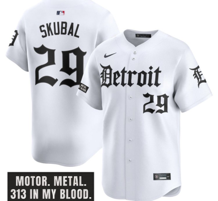 Tarik Skubal Jersey 29 Detroit Tigers Motor Gothic Edition Vapor Premier Limited Stitched White