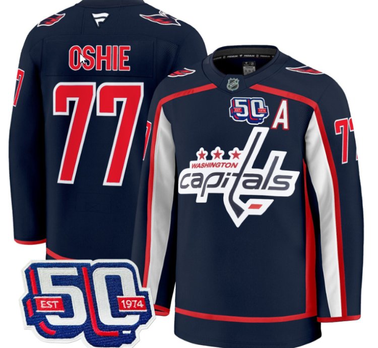 Men Tj Oshie Jersey 77 Washington Capitals 50th Anniversary Navy