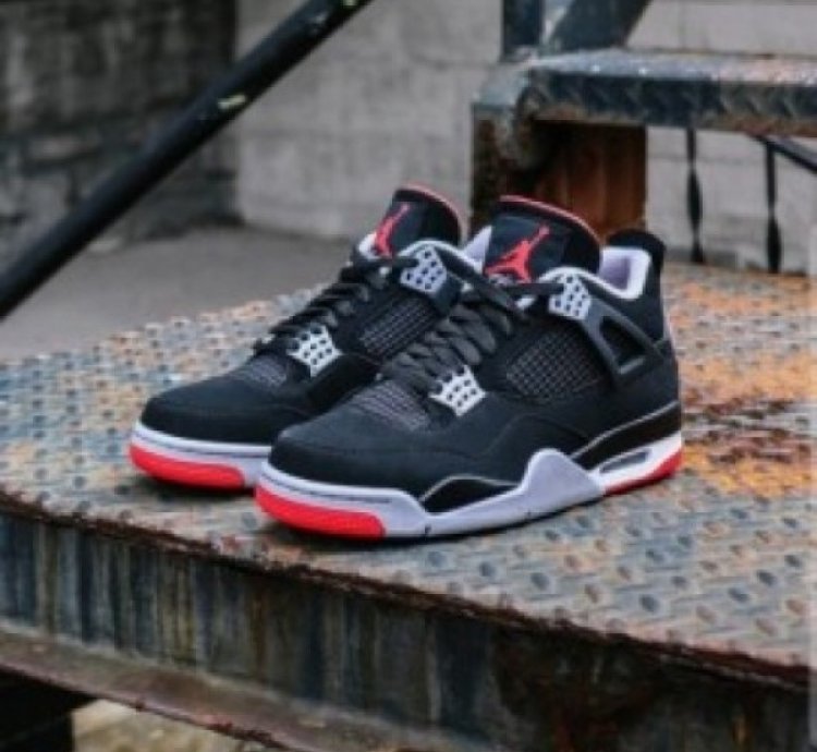Nike Air Jordan 4 Bred Basketball Sneakers Semi Ua
