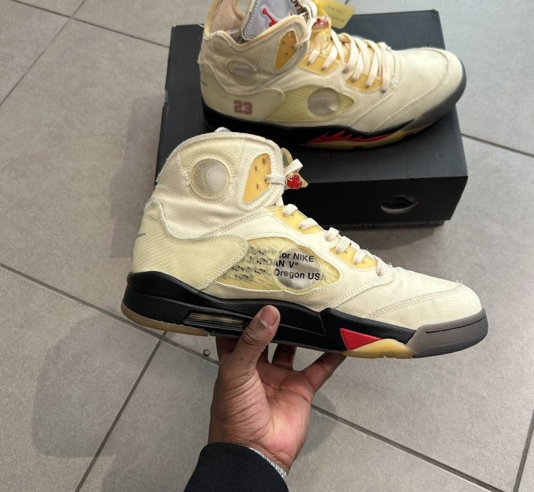 Off White Sail Air Jordan 5