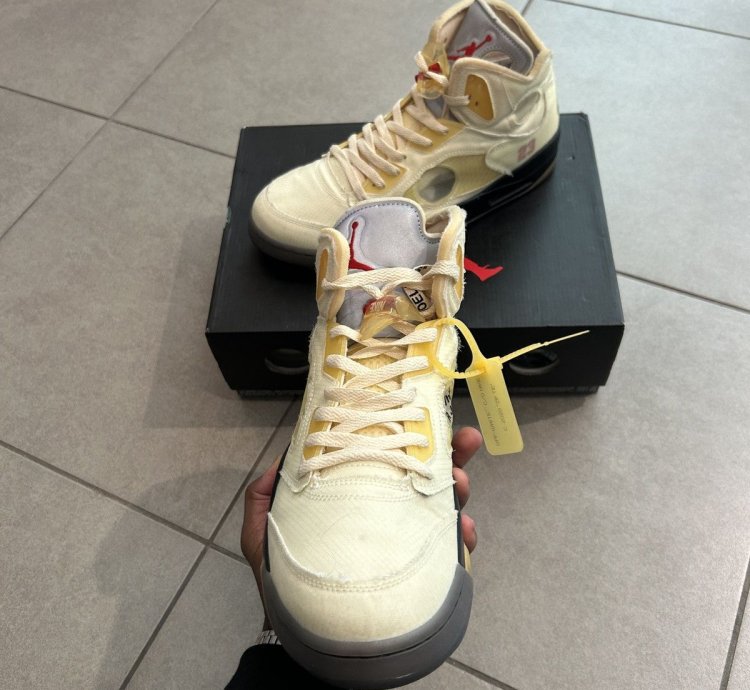 Off White Sail Air Jordan 5