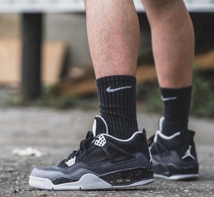 Nike Air Jordan 4 Fear Pack Black Grey Basketball Sneakers Semi Ua