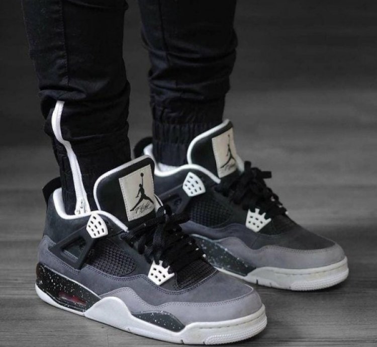 Nike Air Jordan 4 Fear Pack Black Grey Basketball Sneakers Semi Ua