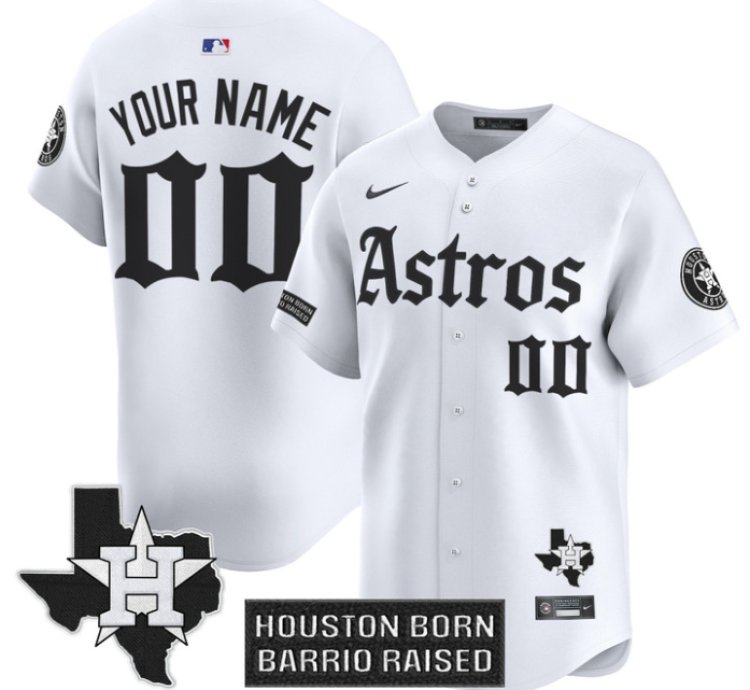 Custom Houston Astros Jersey Gothic Edition Vapor Premier Limited Stitched White