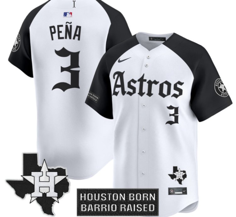 Jeremy Pena Jersey 3 Houston Astros Gothic Edition Vapor Premier Limited Stitched Alternate