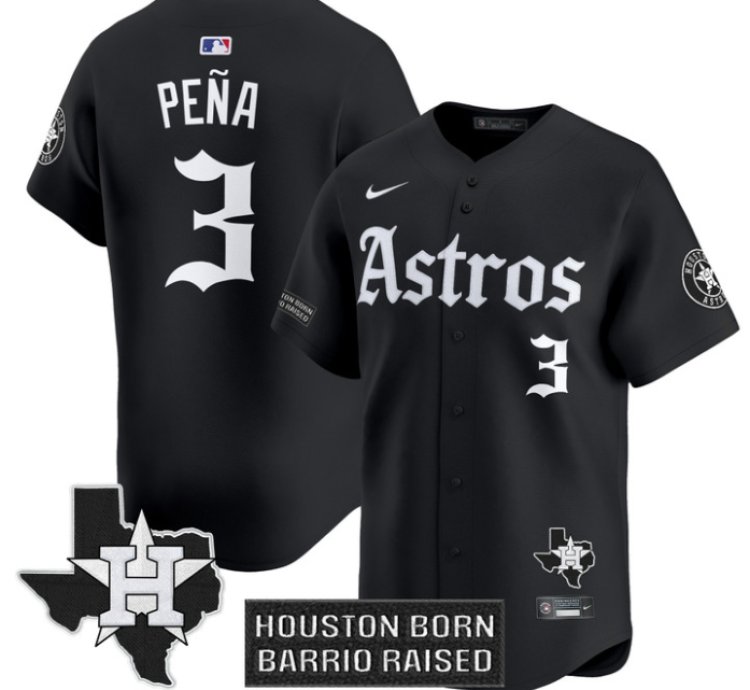 Jeremy Pena Jersey 3 Houston Astros Gothic Edition Vapor Premier Limited Stitched Black