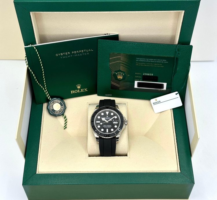 Rolex Yacht-master 42 New 2025 Rolex Yacht-master 42mm 226659 White Gold Oysterflex Black Dial