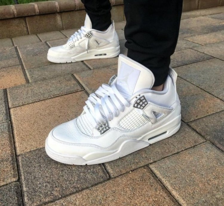 Nike Air Jordan 4 Pure Money White Basketball Sneakers Semi Ua