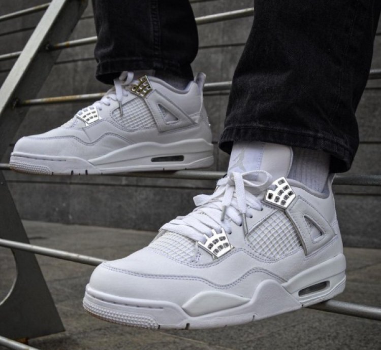 Nike Air Jordan 4 Pure Money White Basketball Sneakers Semi Ua