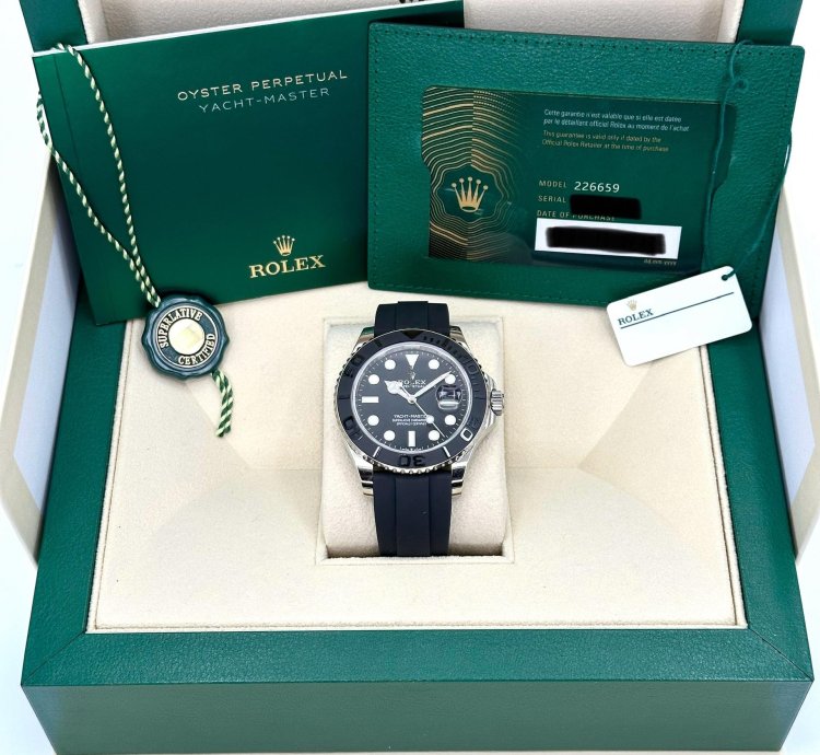 Rolex Yacht-master 42 New 2025 Rolex Yacht-master 42mm 226659 White Gold Oysterflex Black Dial