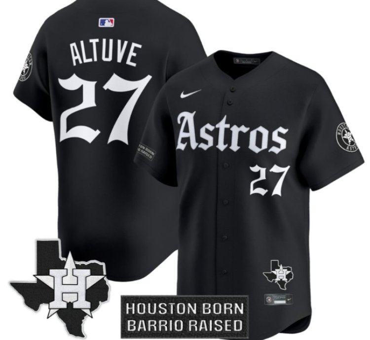 José Altuve Jersey 27 Houston Astros Gothic Edition Vapor Premier Limited Stitched Black