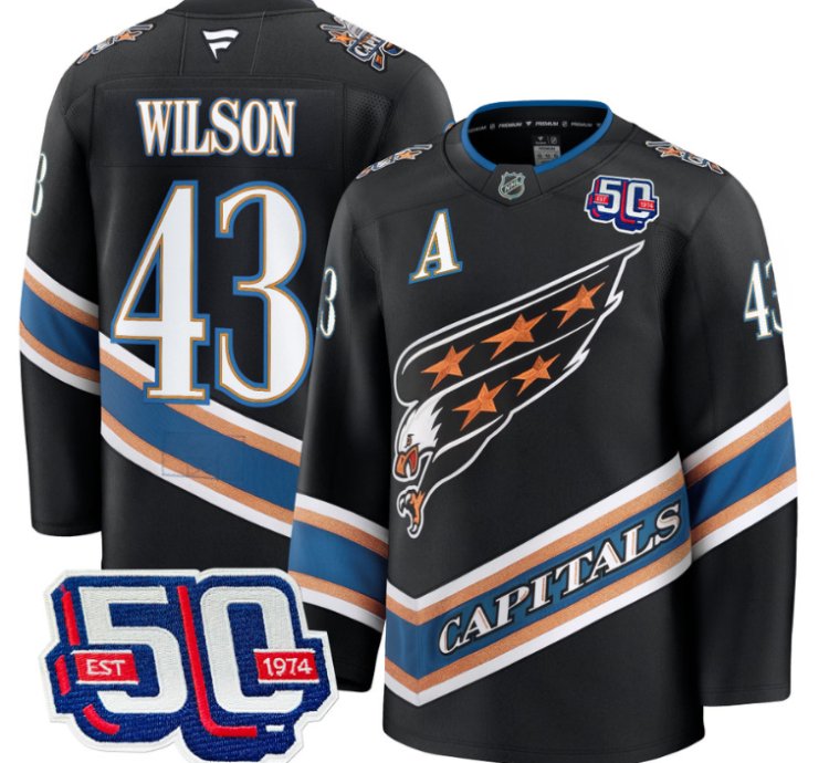 Men Tom Wilson Jersey 43 Washington Capitals 50th Anniversary Screaming Eagle