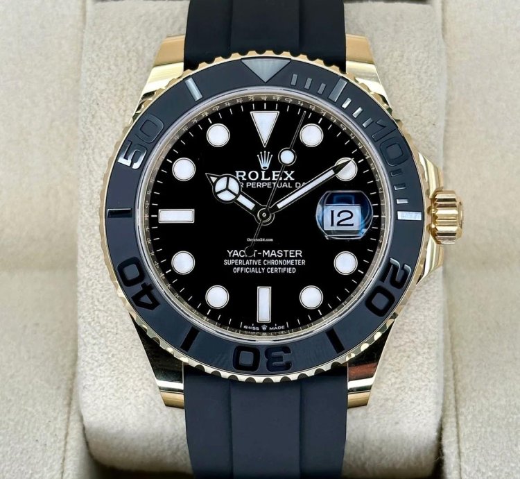 Rolex Yacht-master 42 New 2025 Yacht-master 42mm 226658 Yellow Gold Oysterflex Black Dial