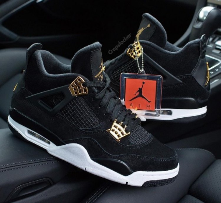 Nike Air Jordan 4 Royalty Black Golf Basketball Sneakers Semi Ua