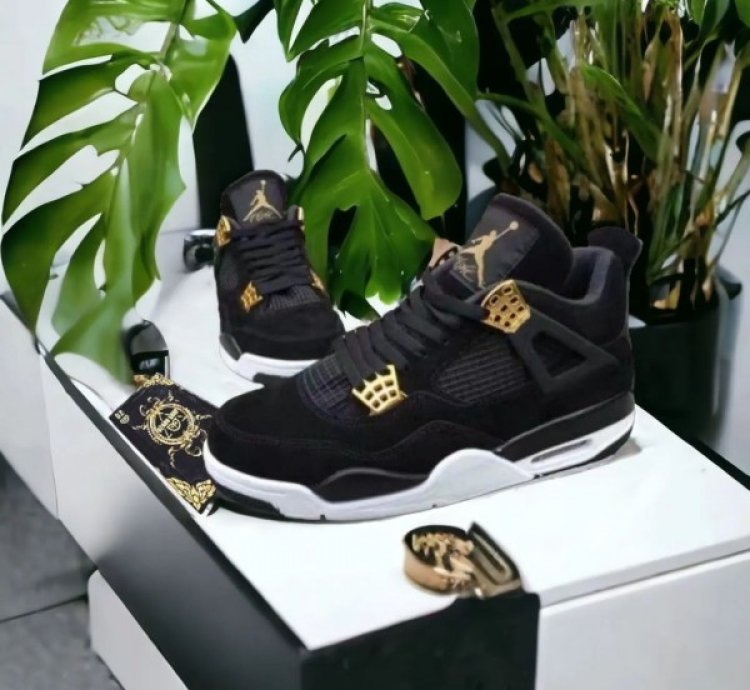 Nike Air Jordan 4 Royalty Black Golf Basketball Sneakers Semi Ua