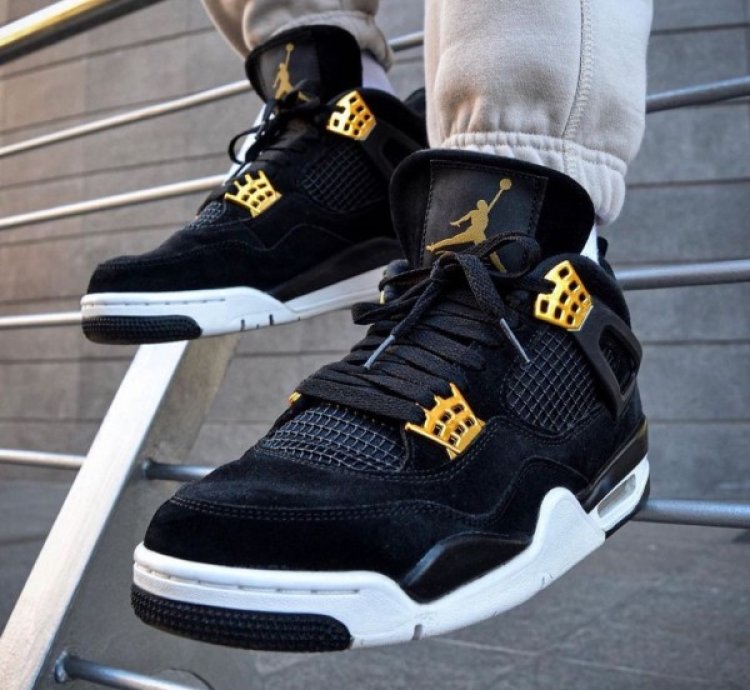 Nike Air Jordan 4 Royalty Black Golf Basketball Sneakers Semi Ua