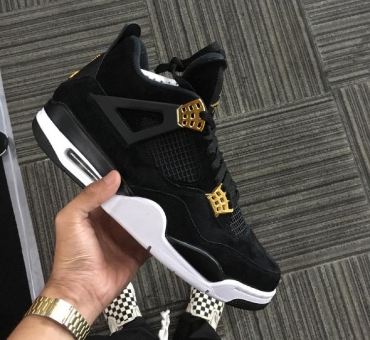 Nike Air Jordan 4 Royalty Black Golf Basketball Sneakers Semi Ua