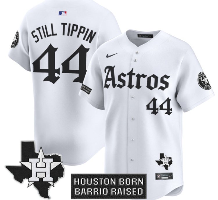 Still Tippin Jersey 44 Houston Astros Gothic Edition Vapor Premier Limited Stitched White