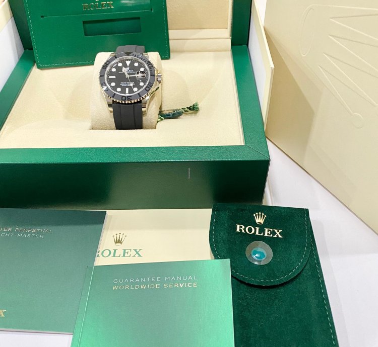 Rolex Yacht-master 42 New 226659 White Gold 18k Black Rubber Bracelet 42mm
