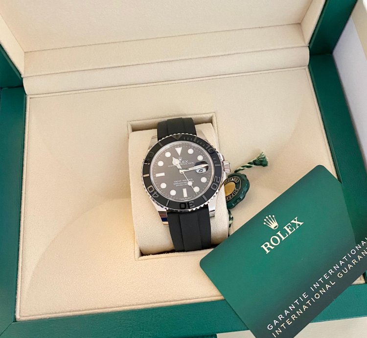 Rolex Yacht-master 42 New 226659 White Gold 18k Black Rubber Bracelet 42mm