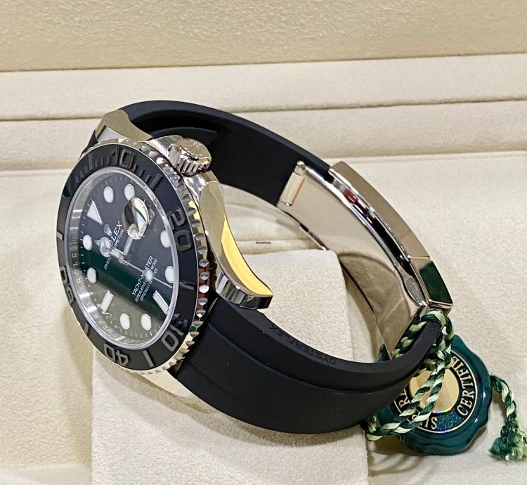 Rolex Yacht-master 42 New 226659 White Gold 18k Black Rubber Bracelet 42mm