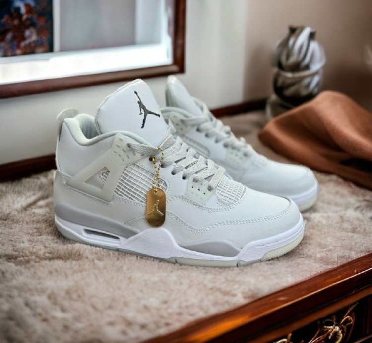 Nike Air Jordan 4 Water Grey Bassketball Sneakers Semi Ua