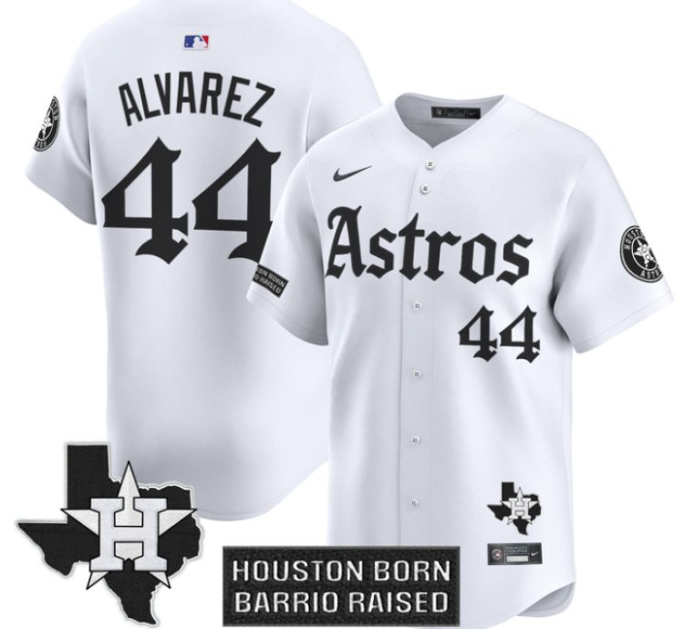 Yordan Álvarez Jersey 44 Houston Astros Gothic Edition Vapor Premier Limited Stitched White