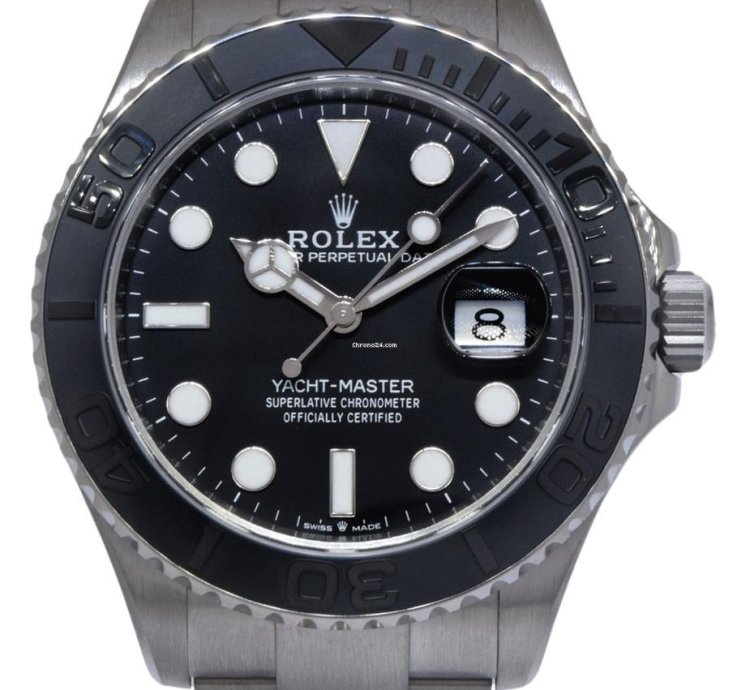 Rolex Yacht-master 42 New Rolex Yacht-master 42 Rlx Titanium Intense Black Dial Watch 24 226627