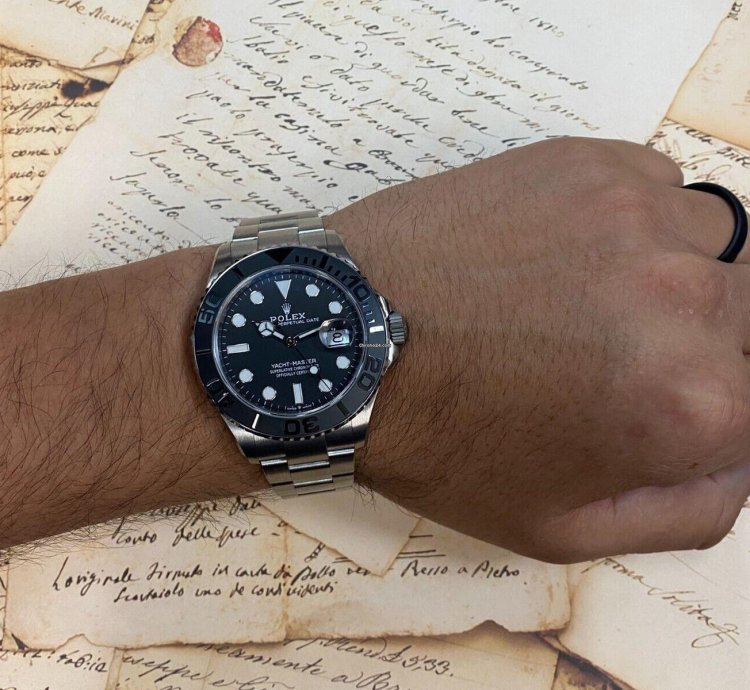 Rolex Yacht-master 42 New Rolex Yacht-master 42 Rlx Titanium Intense Black Dial Watch 24 226627