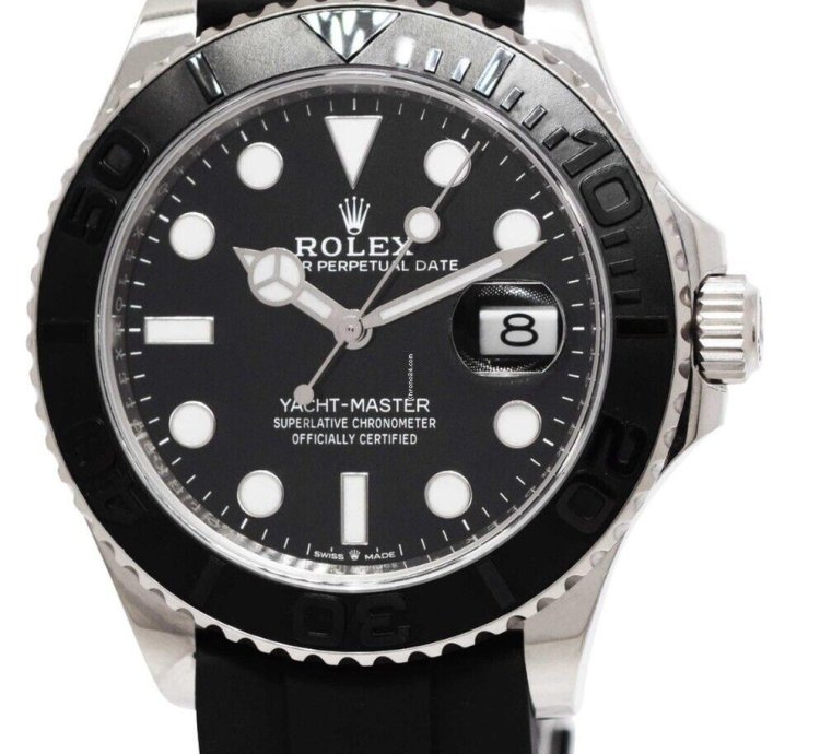 Rolex Yacht-master 42 New Rolex Yacht-master 42mm 18kt White Gold Men Oysterflex Watch 24 226659