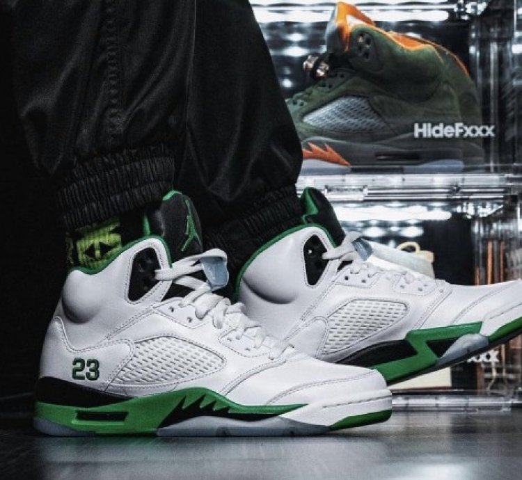 Nike Air Jordan 5 Lucky Green Basketball Sneakers