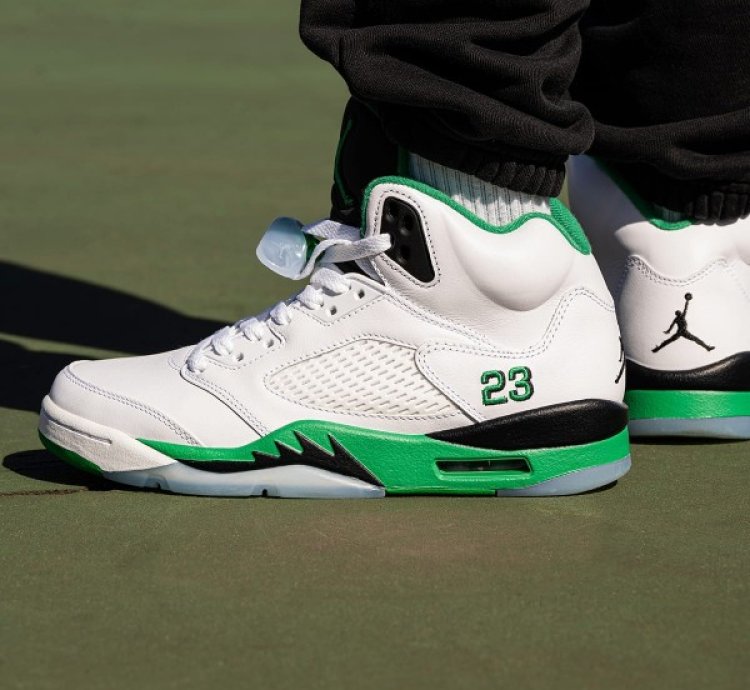Nike Air Jordan 5 Lucky Green Basketball Sneakers