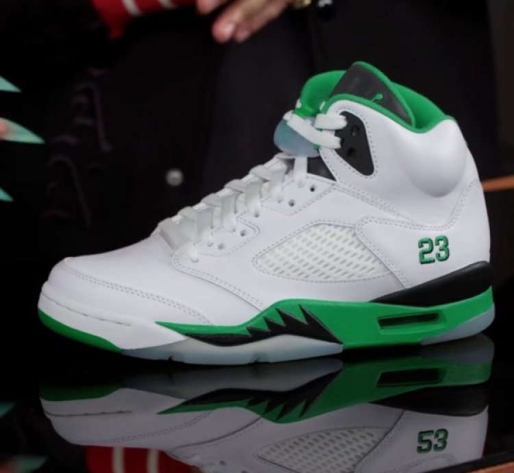 Nike Air Jordan 5 Lucky Green Basketball Sneakers