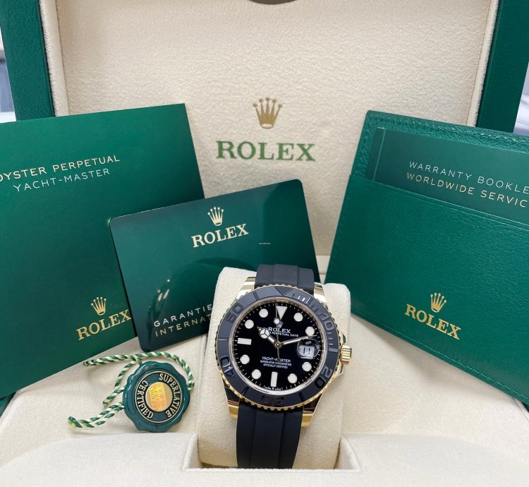 Rolex Yacht-master 42 New Yacht-master 42mm 226658 Yellow Gold Black Oysterflex Rubber Strap Strap