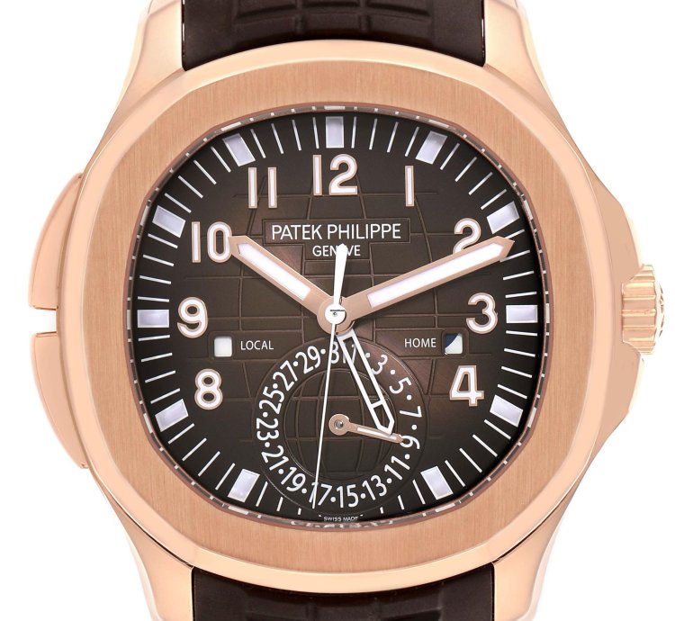 Patek Philippe Aquanaut Travel Time Rose Gold Mens Watch 5164r