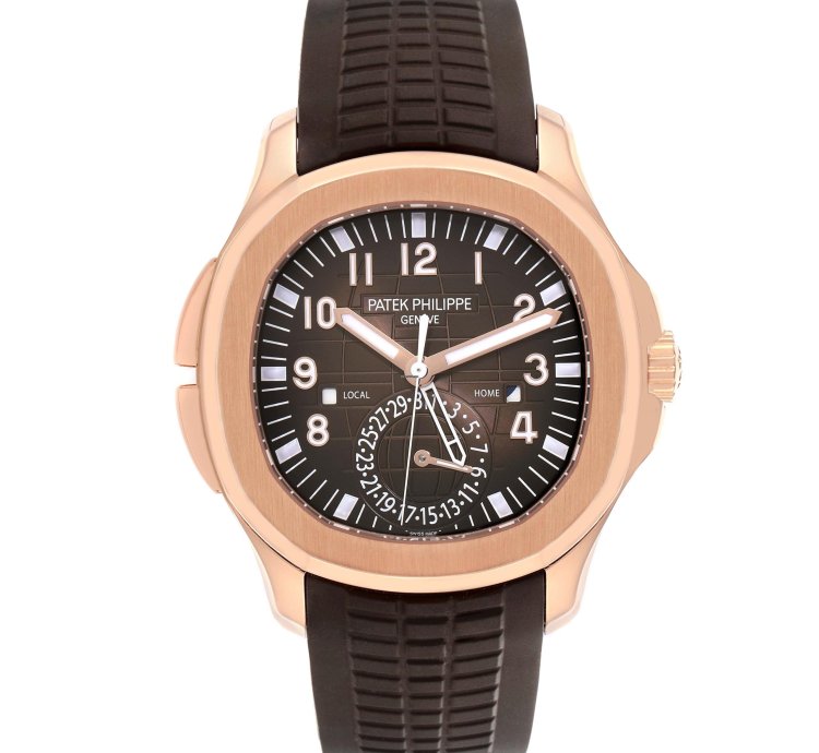 Patek Philippe Aquanaut Travel Time Rose Gold Mens Watch 5164r