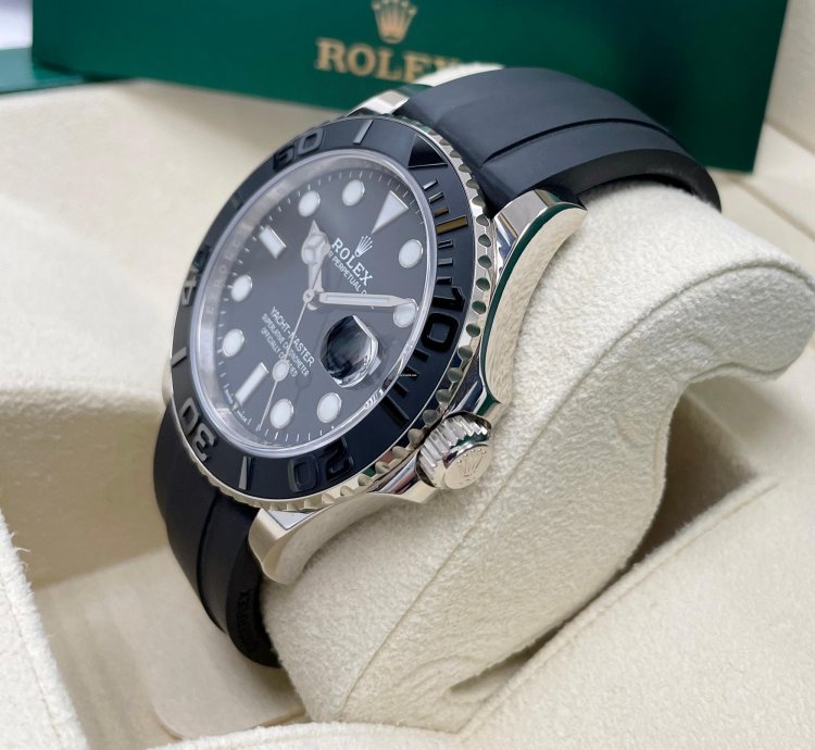 Rolex Yacht-master 42 New Yacht-master 42mm 226659 White Gold Black Oysterflex Rubber Strap Strap