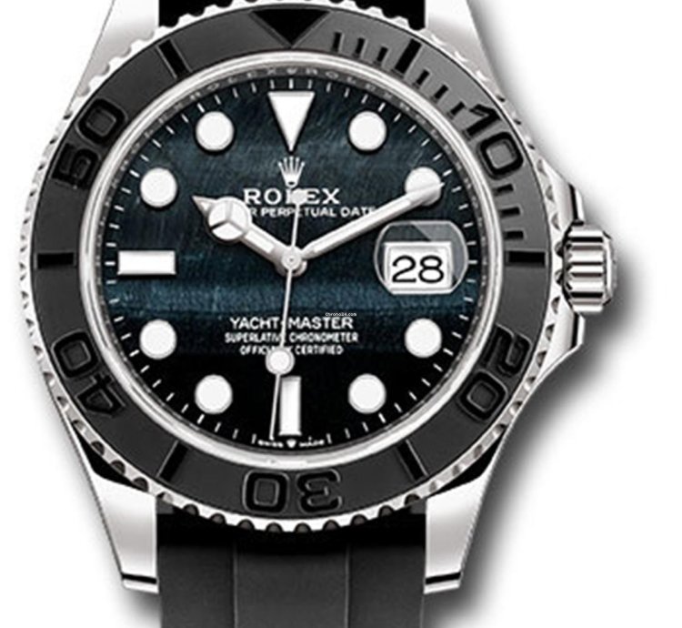 Rolex Yacht-master 42 New Yacht-master Falcon Eye Dial 42mm 226659 White Gold Black Oysterflex Rubber Strap