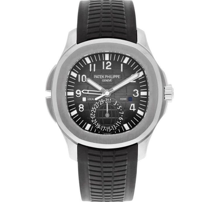 Patek Philippe Aquanaut Travel-time Steel Black Dial Watch 5164a-001 Box Papers
