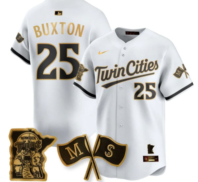 Byron Buxton Jersey 25 Minnesota Twins Alternate Limited Stitched White Gold