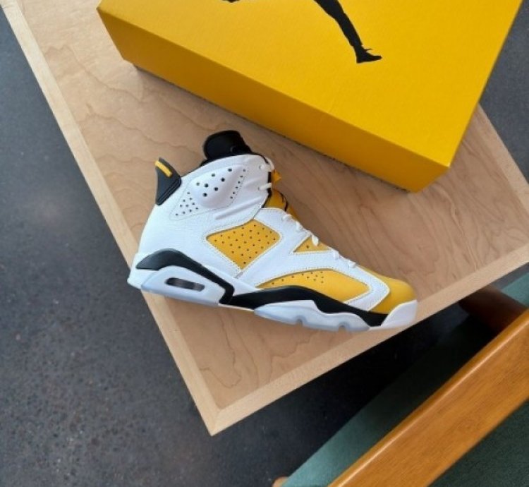 Nike Air Jordan 6 Yellow Ochre Basketball Sneakers