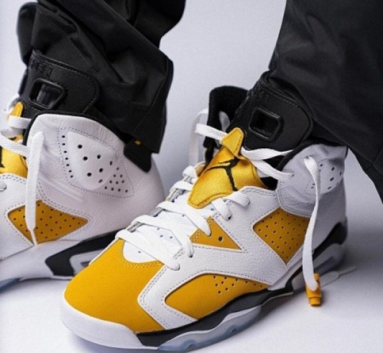 Nike Air Jordan 6 Yellow Ochre Basketball Sneakers