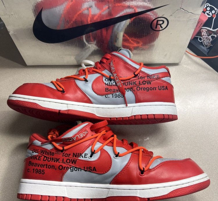 Off-white Nike Dunk Low University Red Sz 10 5